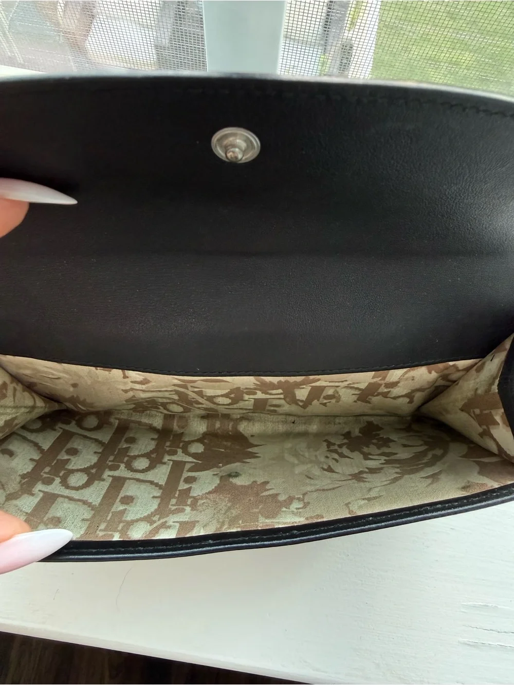 Black Wallet Clutch with Silver 'D' Charm